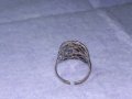 ЧУДЕСЕН ФЛОРАЛЕН АЖУРЕН СРЕБЪРЕН АРТ ДЕКО ПРЪСТЕН СРЕБРО 925 РЕГУЛИРУЕМ РЪЧНА ИЗРАБОТКА 40539, снимка 8