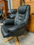 3986 Relax кресло с отоманка от естествена кожа , снимка 3