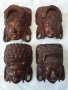 Колекция от четири дърворезбовани статуетки женски глави
