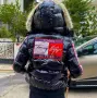 Tommy Hilfiger Дамско Лачено Зимно Яке С Качулка С Пух Томи Хилфигер - Черно И Червено Код VAL-43, снимка 3