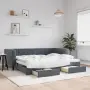 vidaXL Дневно легло с уширение и чекмеджета, без матрак, 90x200 см, снимка 2