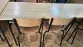 Комплект чин от дърво с два стола от дърво, снимка 1