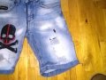 Дънки маркови бермуди къси гащи Cobbelti черепи  размер W 29 L 26 , снимка 2
