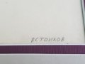 Васил Стоилов Върби край реката 1930те цветен молив ОРИГИНАЛ, снимка 6