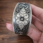 Руска старинна сребърна гривна с ниело, снимка 1