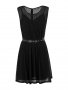 GUESS нова черна рокля с кожена декорация, снимка 1 - Рокли - 30993218