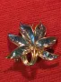 КРАСИВА СТАРА ФЛОРАЛНА ЛАКИРАНА ПОЗЛАТЕНА БРОШКА от СПЛАВ КАЛАЙ / ОЛОВО 45675, снимка 10