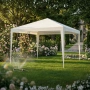 Градинска шатра тип "павилион", 3x3м, Водоустойчива, Прахово боядисана стомана, Бяла, снимка 4