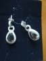 Сребърни обеци с камъни, снимка 2