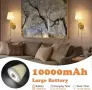 Смарт LED аплик за стена на батерия 10000 mAh с дистанционно, 3 цветни температури и димиране, 1, снимка 3