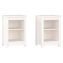 vidaXL Нощни шкафчета, 2 бр, бели, 40x35x55 см, борово дърво маси（SKU:820959в