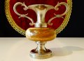 Посребрена амфора,ваза,свещник,оникс. , снимка 3