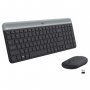 Клавиатура + Мишка Безжични Logitech  Desktop MK470 Slim черна, SS300666
