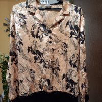 Копринена НЕМАЧКАЕМА блуза от розова коприна L, XL., снимка 1 - Блузи с дълъг ръкав и пуловери - 40604496
