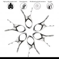 6бр. Универсални от Неръждаема стомана Големи плажни щипки за кърпи, снимка 4 - Други стоки за дома - 30180892