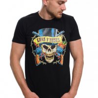 Нова мъжка тениска с дигитален печат на музикалната група GUNS N'ROSES, с череп, снимка 6 - Тениски - 27839016