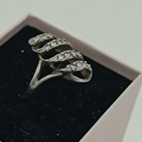 Сребърен пръстен с камъни ЖЖ8, снимка 2 - Пръстени - 44697350