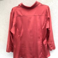 🇮🇹 Дизайнерска копринена риза цвят корал, снимка 5 - Ризи - 29198646