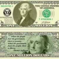 Томас Джеферсън Един милион долара, снимка 1 - Нумизматика и бонистика - 40075870