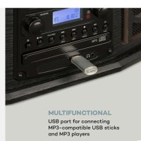 Продавам NR-620 Ретро мултифункционална система съсCD плейър, FM / AM радио, USB и SD входове, грамо, снимка 3 - Аудиосистеми - 44218111