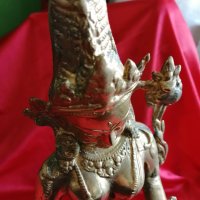 Голяма Бронзова  Индуиска Статуя Богиня ПАРВАТИ, снимка 2 - Антикварни и старинни предмети - 38776789