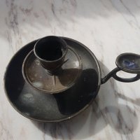Старинен метален свещник , снимка 2 - Антикварни и старинни предмети - 44458318