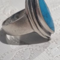 Vintage сребърен пръстен 925 с тюркоаз , снимка 2 - Пръстени - 44200326