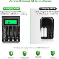 Интелигентно зарядно устройство за батерии АА, ААА, POWEROWL с LCD дисплей, снимка 9 - Друга електроника - 44293569