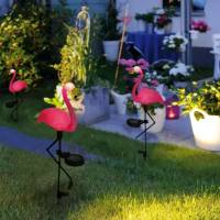Градинска соларна лампа - фламинго, снимка 3 - Соларни лампи - 44810841