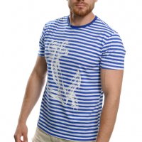 Нова мъжка класическа моряшка тениска с Голяма Котва, снимка 3 - Тениски - 37662292