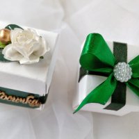 Комплект за кръщене в зелено, снимка 3 - Подаръци за кръщене - 37322913