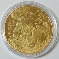 Сувенирна зодиак монета Заек 2023, снимка 3 - Нумизматика и бонистика - 39571546