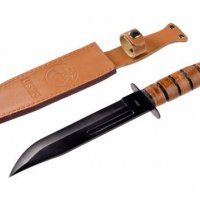 Нож боен '' USMC'' , с кожена кания и ръкохватка, снимка 1 - Ножове - 30240599