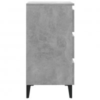 Нощни шкафчета с метални крака, 2 бр, бетонно сиви, 40x35x69 см, снимка 6 - Шкафове - 38772672