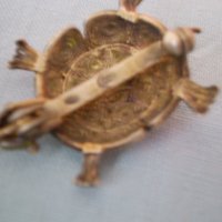  Антикварна брошка костенурка сребърна проба 800 И филигран , снимка 14 - Антикварни и старинни предмети - 36876012