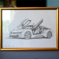 Рисунка на BMW i8., снимка 1 - Картини - 29440464