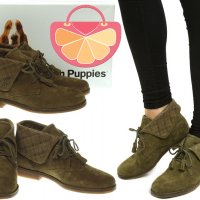 ПРОМО 🍊 HUSH PUPPIES 38 номер 🍊 Дамски боти от ест. велур KHAKI CAYTO BOOTS нови с кутия, снимка 13 - Дамски боти - 19418525