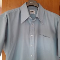 Мъжка риза къс ръкав синя, снимка 2 - Ризи - 29157288