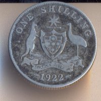 Австралия шилинг 1922 година, сребро, снимка 1 - Нумизматика и бонистика - 29227421