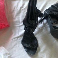Дамски черни сандали от естесвена кожа, снимка 2 - Сандали - 29797549