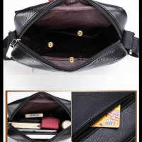 Стилна мъжка ръчна кожена чанта черна; модел №2, снимка 5 - Чанти - 37985526