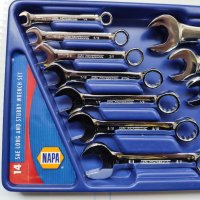 Napa Professional 14 броя империални Гаечни ключове комплект Хром Ванадий  , снимка 4 - Ключове - 35098072