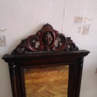 Огледало в стара дървена масивна рамка в орнаменти , снимка 6 - Антикварни и старинни предмети - 40177179