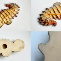 Винтидж керамична декорация за стена с морско конче 9 инча., снимка 4 - Антикварни и старинни предмети - 38345095