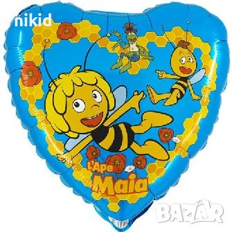 Пчеличката Мая пчела пчеличка сърце фолио фолиев балон хелий и въздух, снимка 1