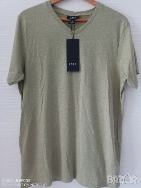 Памучна тениска SMOG размер М цвят Теа, снимка 1