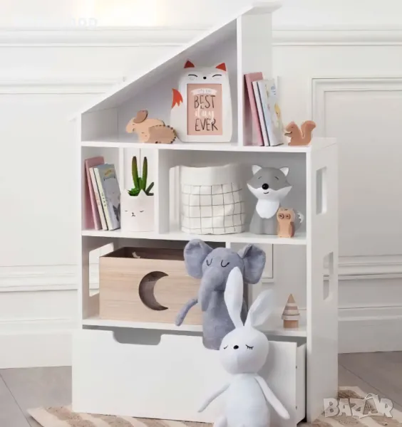 Детска етажерка Къщичка 34х64х103.5 см., етажерка за играчки и аксесоари, снимка 1