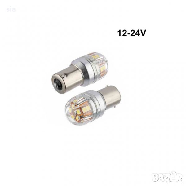 Диоди за стоп, 12-24V, BA15s, 2бр., 6500K, 320Lm, , снимка 1