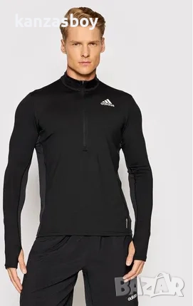 Adidas Own The Run 1/2 Zip Long Sleeve - страхотна мъжка блуза ХЛ КАТО НОВА, снимка 1