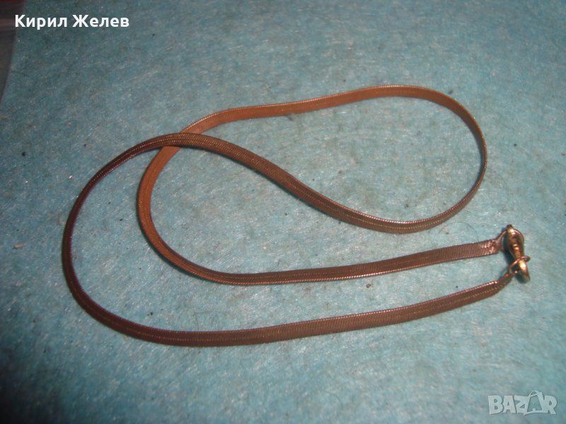 СТАРО ПОСРЕБРЕНО ВИНТИДЖ КОЛИЕ ЛЕНТОВИДНА ПЛЕТКА 26976, снимка 1